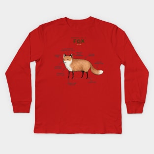Anatomy of a Fox Kids Long Sleeve T-Shirt